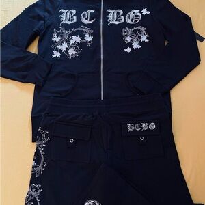 BCBGMaxAzria Black Track Pants & Hoodie set